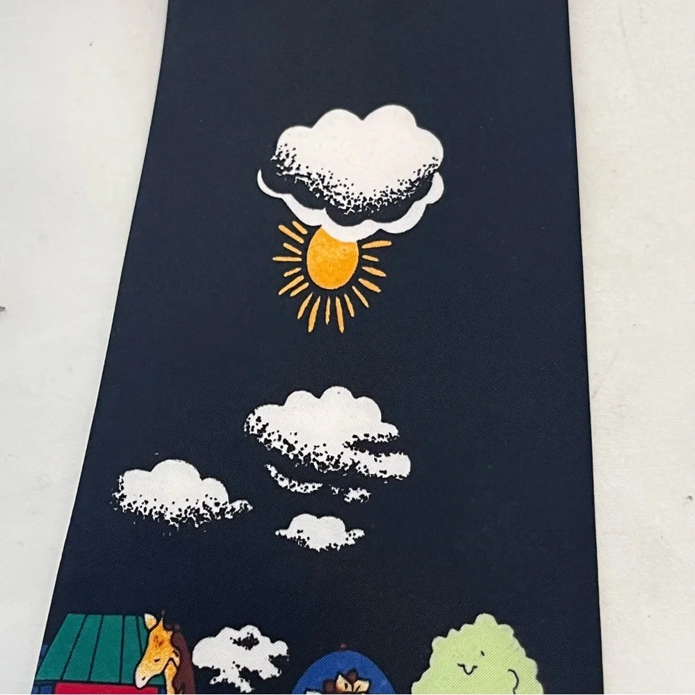 Parquet Noah's Ark Religious Themed Graphic Polyester Tie
